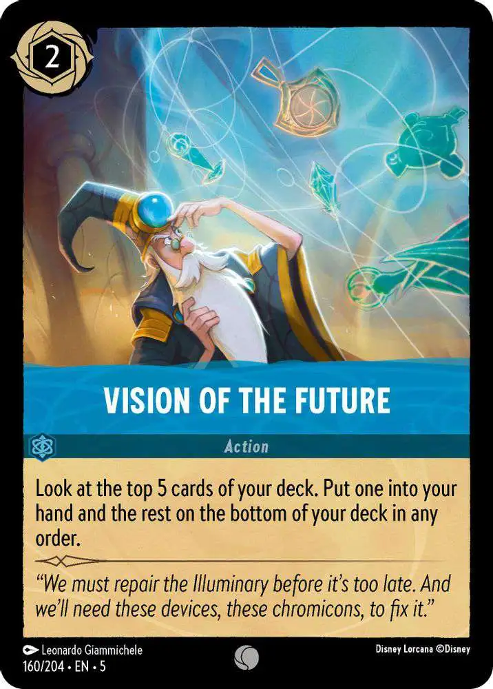 Disney Lorcana Trading Card Game Shimmering Skies Single Card Common Vision  of the Future 160 - ToyWiz