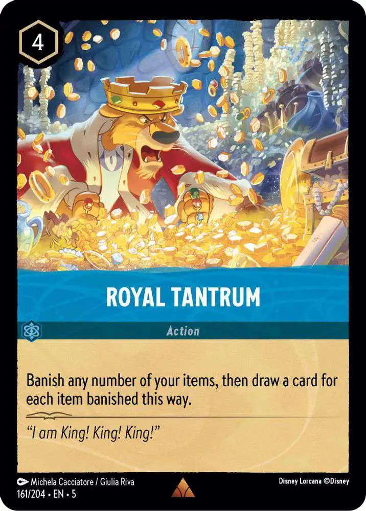 Disney Lorcana Trading Card Game Shimmering Skies Rare Royal Tantrum #161