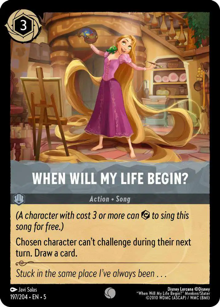 Disney Lorcana Trading Card Game Shimmering Skies Single Card Common When Will My Life Begin 197 - ToyWiz Disney Lorcana Trading Card Game Shimmering Skies Single Card Common When Will My Life Begin 197 - ToyWiz