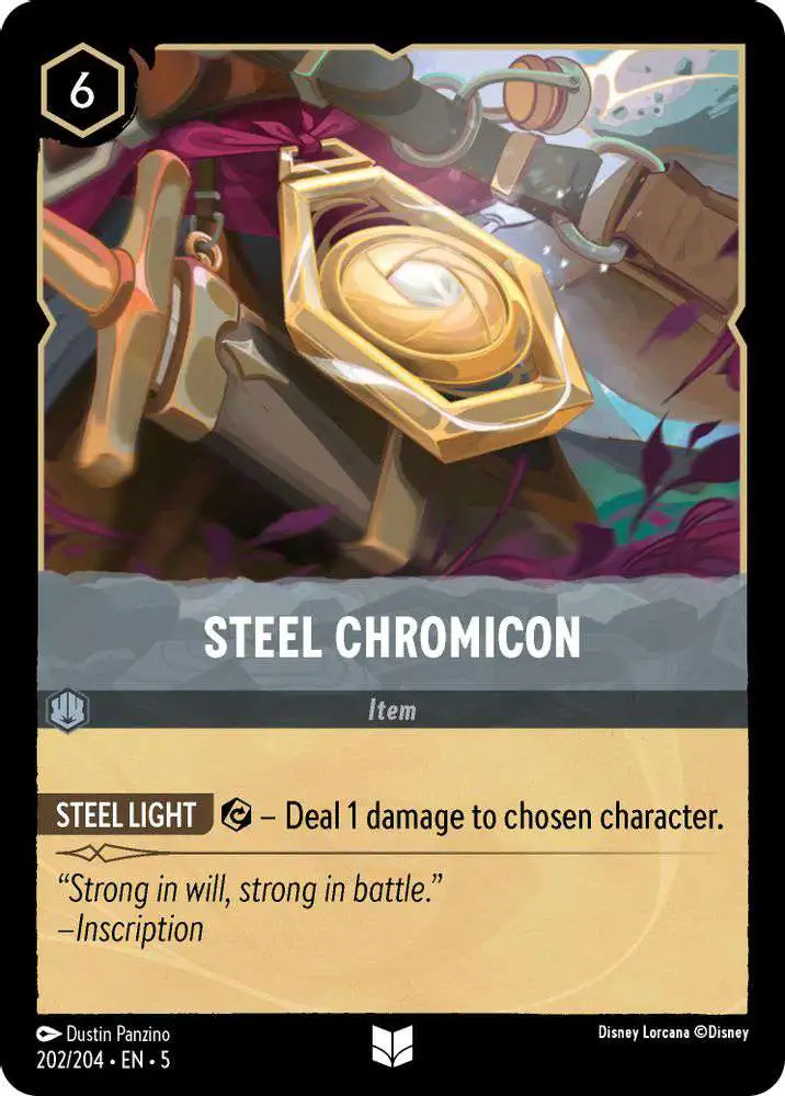 Disney Lorcana Trading Card Game Shimmering Skies Single Card Uncommon  Steel Chromicon 202 - ToyWiz