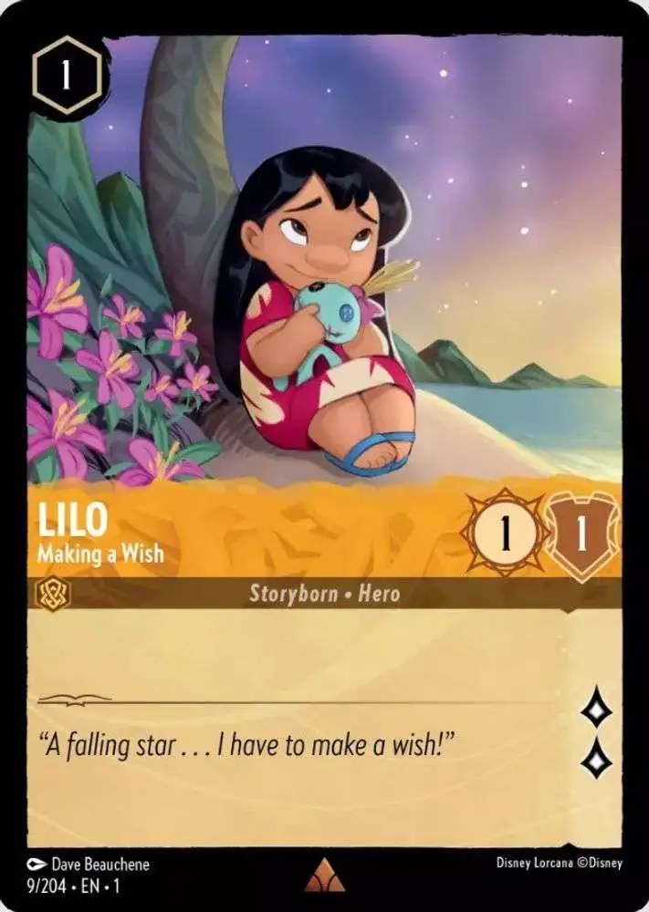 Disney Lorcana Trading Card Game The First Chapter Rare Lilo - Making a Wish #9