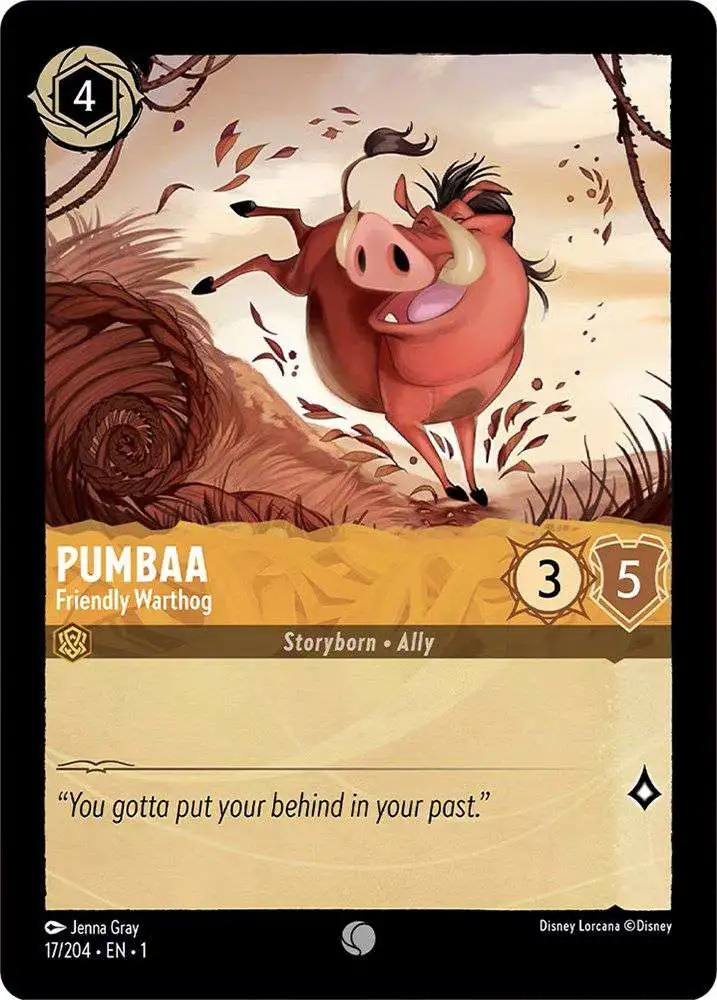 Disney Lorcana Trading Card Game The First Chapter Common Pumbaa - Friendly Warthog #17