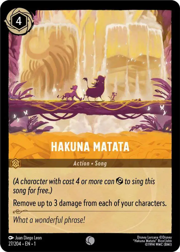 Disney Lorcana Trading Card Game The First Chapter Common Hakuna Matata #27