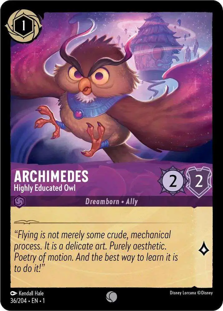 Disney Lorcana Trading Card Game The First Chapter Single Card Common  Archimedes - Highly Educated Owl 36 - ToyWiz