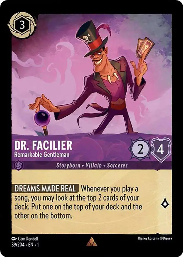 Disney Lorcana Trading Card Game The First Chapter Single Card Rare Dr.  Facilier - Remarkable Gentleman 39 - ToyWiz