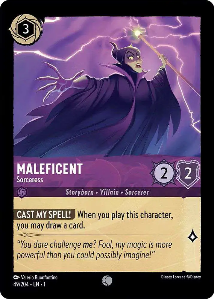 Disney Lorcana Trading Card Game The First Chapter Common Foil Maleficent - Sorceress #49