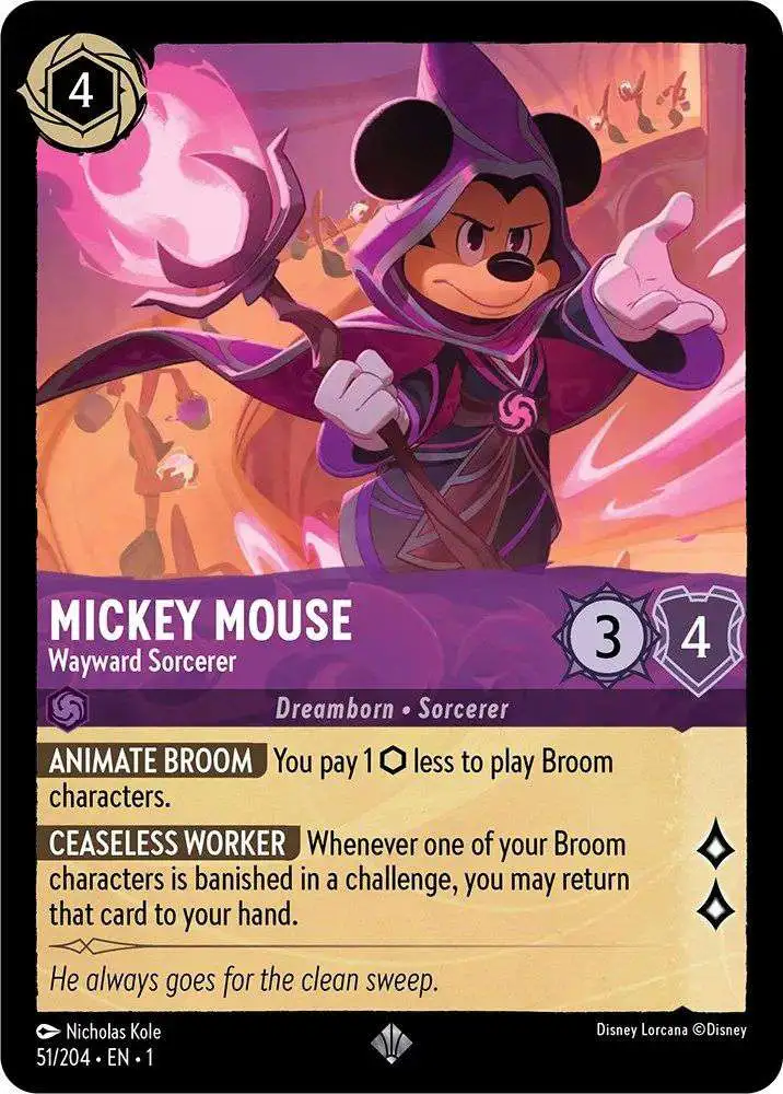 disney lorcana mickey card Mouse Deck - Mickey Mouse, Magic Brooms - Custom Built - Very Strong Placeholder Image Provided 2023 Disney Lorcana En P1-promo