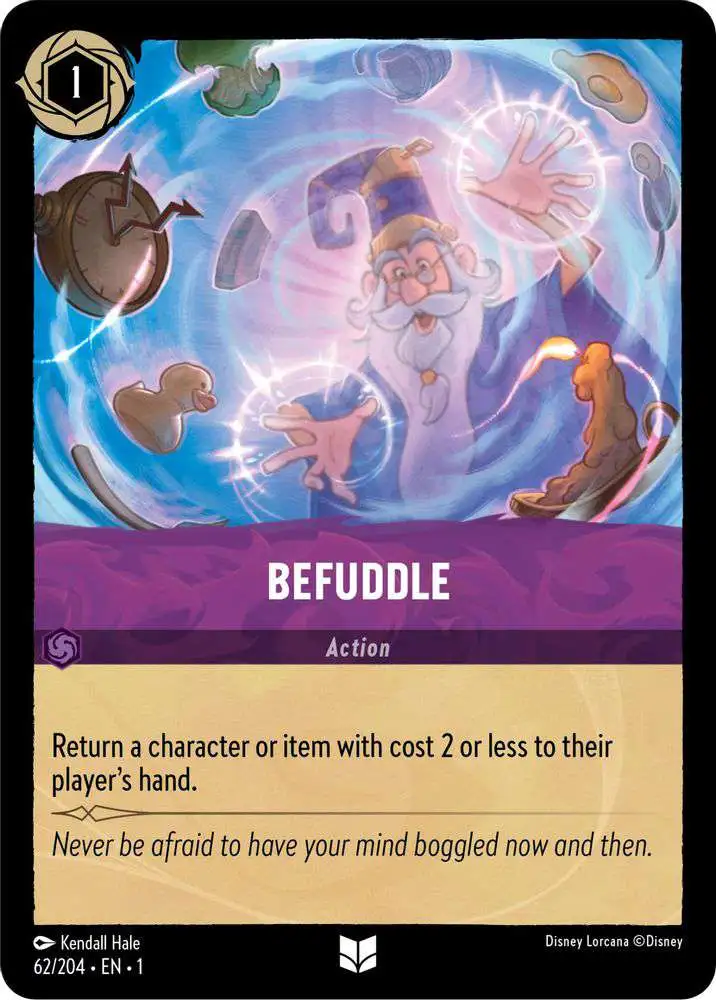 Disney Lorcana Trading Card Game The First Chapter Single Card Uncommon  Befuddle 62 FOIL - ToyWiz