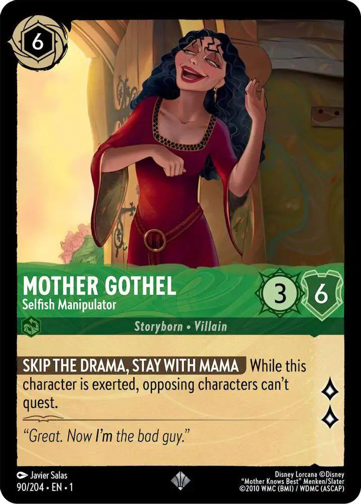 Disney Lorcana Trading Card Game The First Chapter Super Rare Mother Gothel - Selfish Manipulator #90