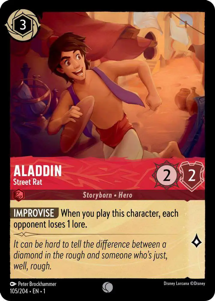 lorcana aladdin cards Disney TCG: Shimmering Skies this takara sleeve collection infuses your deck with authentic Disney Lorcana charm 004-171 Aladdin - Brave Rescuer