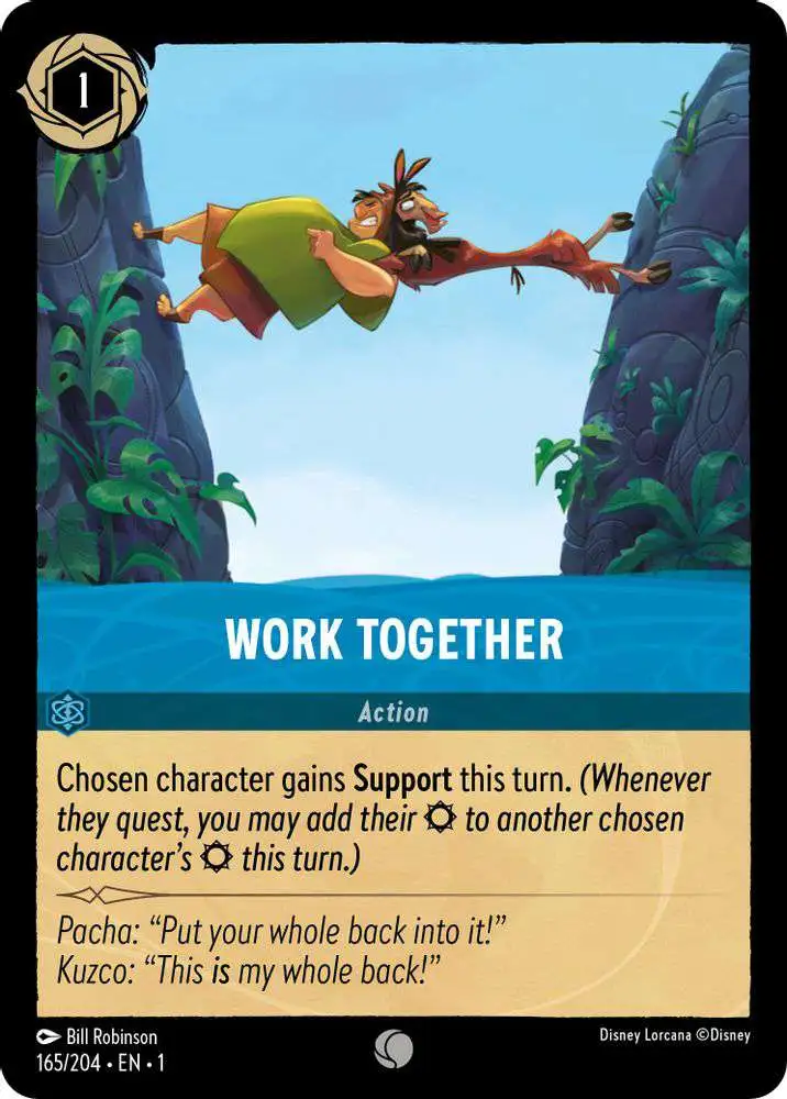 Disney Lorcana Trading Card Game The First Chapter Single Card Common Work Together 165 FOIL - ToyWiz Disney Lorcana Trading Card Game The First Chapter Single Card Common Work Together 165 FOIL - ToyWiz