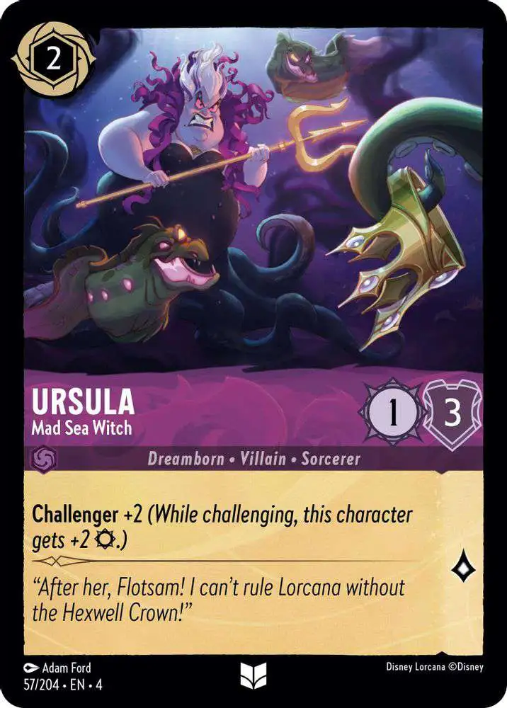 Disney Lorcana Trading Card Game Ursula's Return Uncommon Ursula - Mad Sea Witch #57