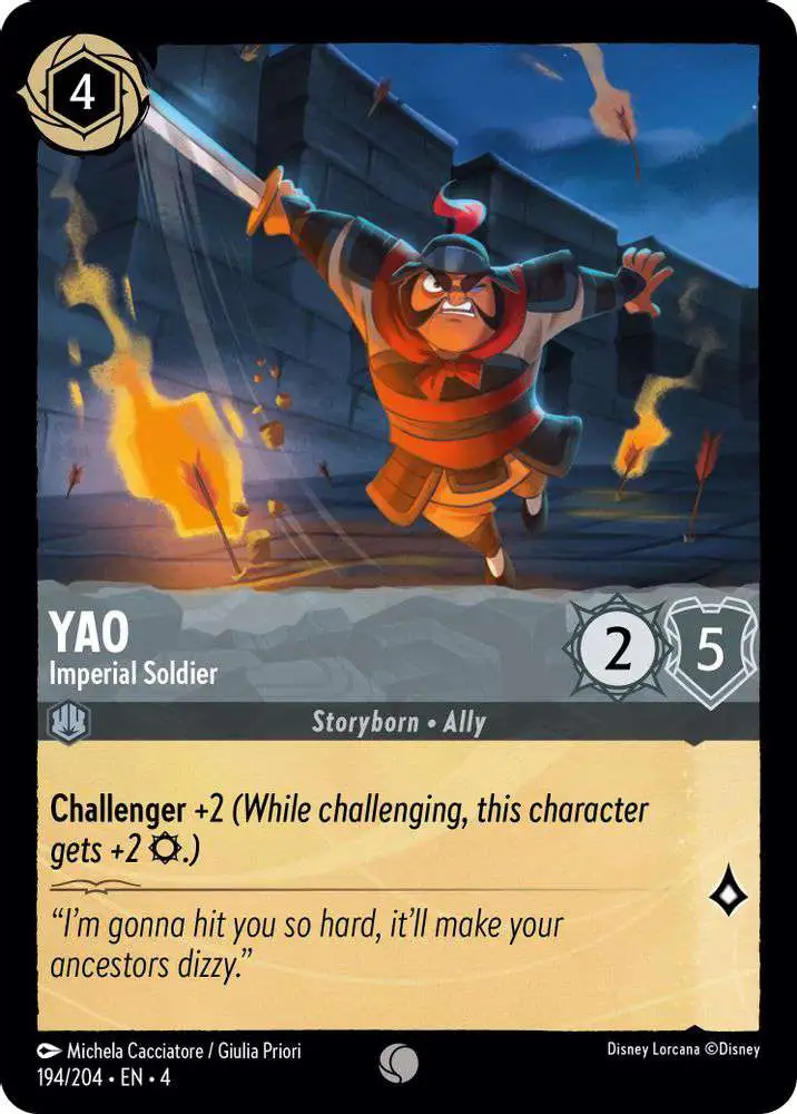 Disney Lorcana Trading Card Game Ursulas Return Single Card Common Yao -  Imperial Soldier 194 FOIL - ToyWiz