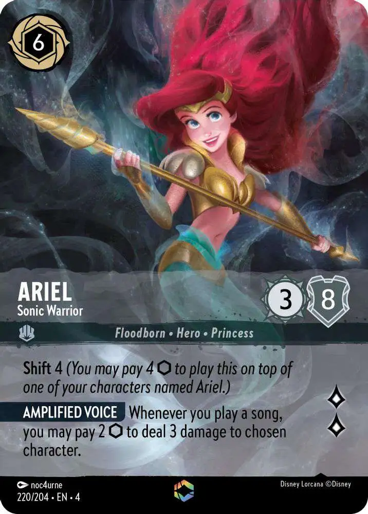 Disney Lorcana Trading Card Game Ursulas Return Single Card Enchanted Ariel Sonic Warrior 220 Enchanted ToyWiz