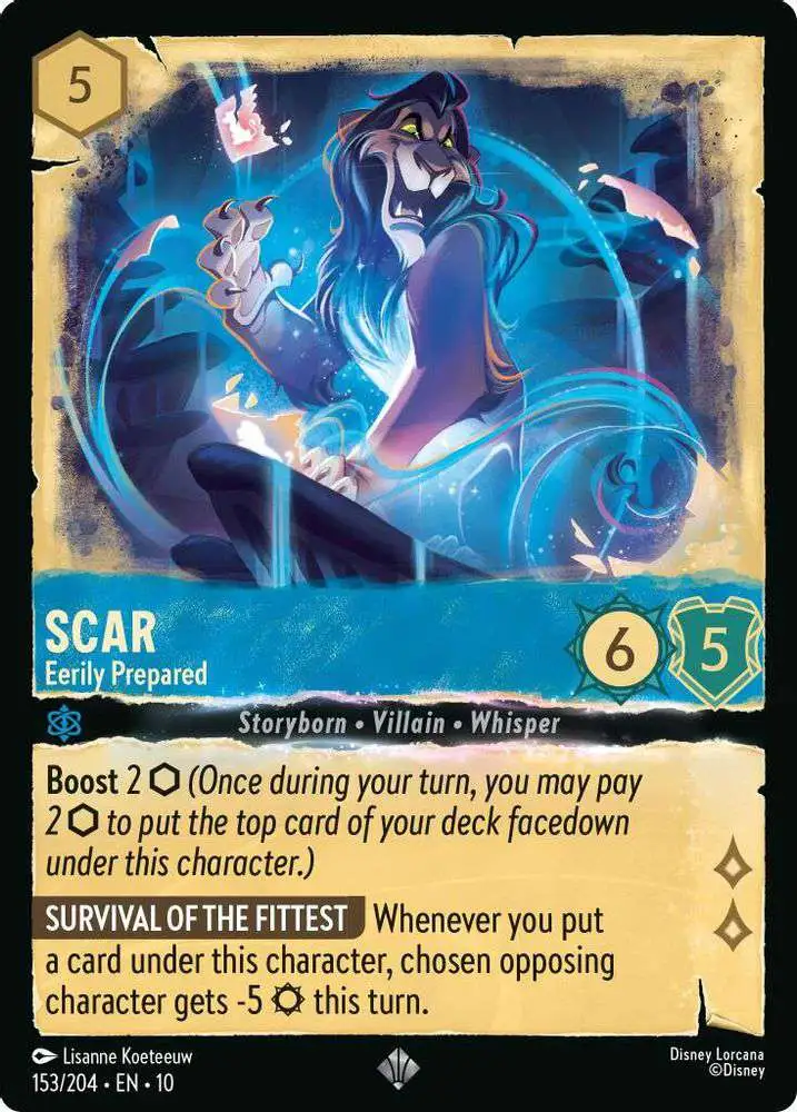 Disney Lorcana Trading Card Game Whispers in the Well Single Card Super  Rare Scar - Eerily Prepared 153 FOIL - ToyWiz