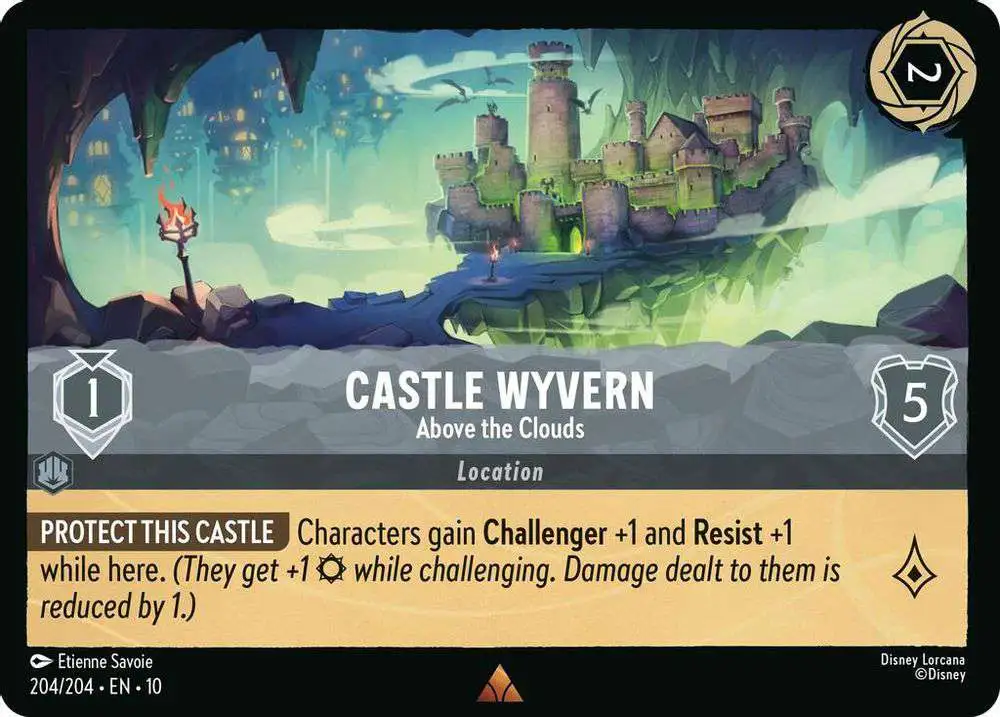 Disney Lorcana Trading Card Game Whispers in the Well Single Card Rare  Castle Wyvern - Above the Clouds 204 FOIL - ToyWiz