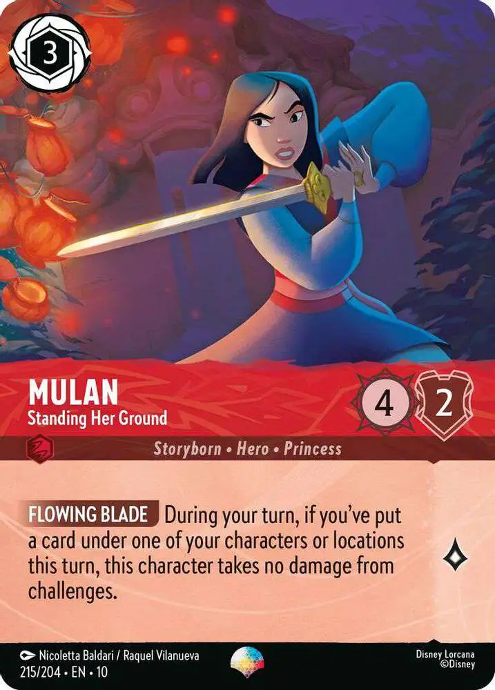 Disney Lorcana Trading Card Game Whispers in the Well Single Card Epic  Mulan - Standing Her Ground 215 FOIL - ToyWiz