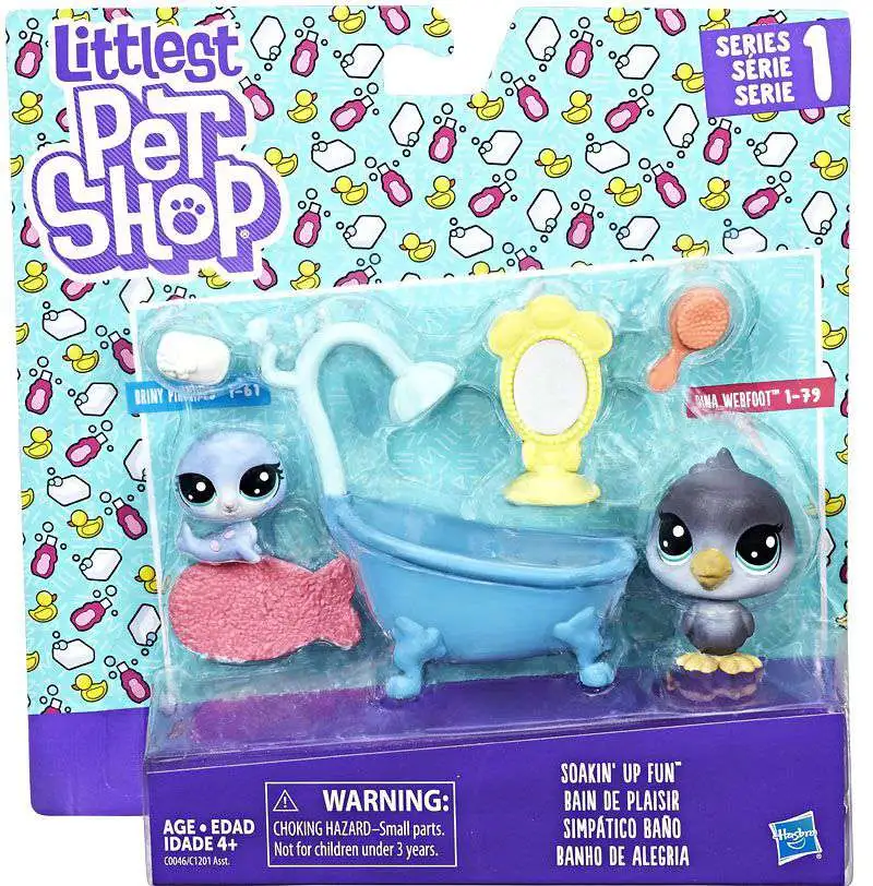 Littlest Pet Shop Series 1 Bath Time Fun Mini Figure 2-Pack Hasbro 