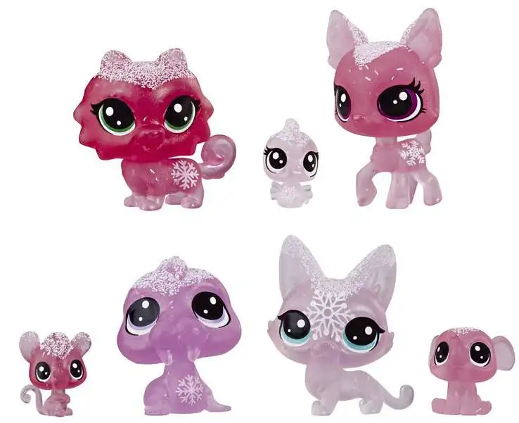 Littlest Pet Shop Frosted Wonderland Pink Collection Figure 7-Pack ...