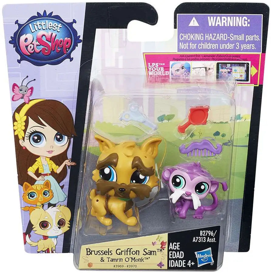 Littlest Pet Shop Pets in the City Brussels Griffon Sam & Tamrin O'Monk Figure 2-pack