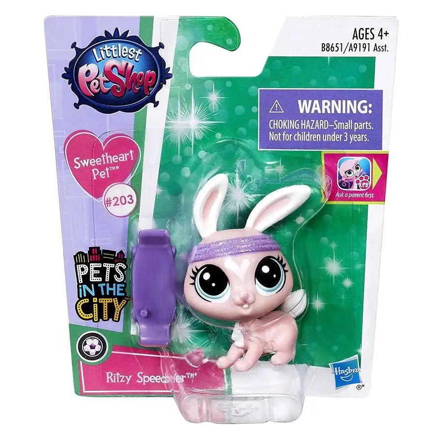 Littlest Pet Shop Ritzy Speedster 203 Pink Bunny Sweetheart Pets in the City LPS 