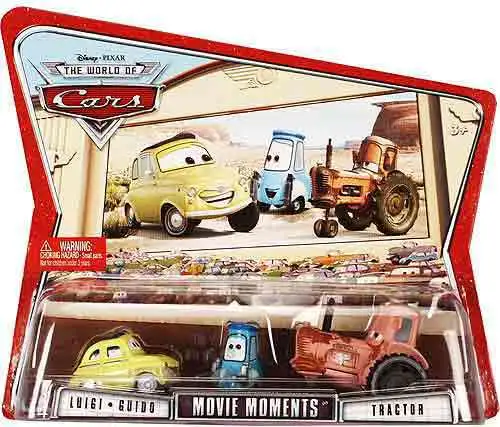 Disney / Pixar Cars The World of Cars Movie Moments Luigi, Guido & Tractor Diecast Car 3-Pack