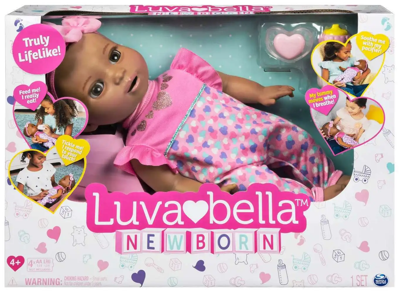 Brown Hair Luvabella Newborn Interactive Baby Doll DAMAGED OUTER BOX 