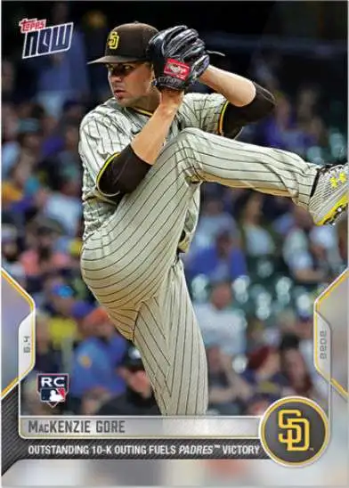 MLB 2022 NOW Baseball MacKenzie Gore Exclusive #298 [Rookie Card, Outstanding 10-K Outing Fuels Padres Victory]