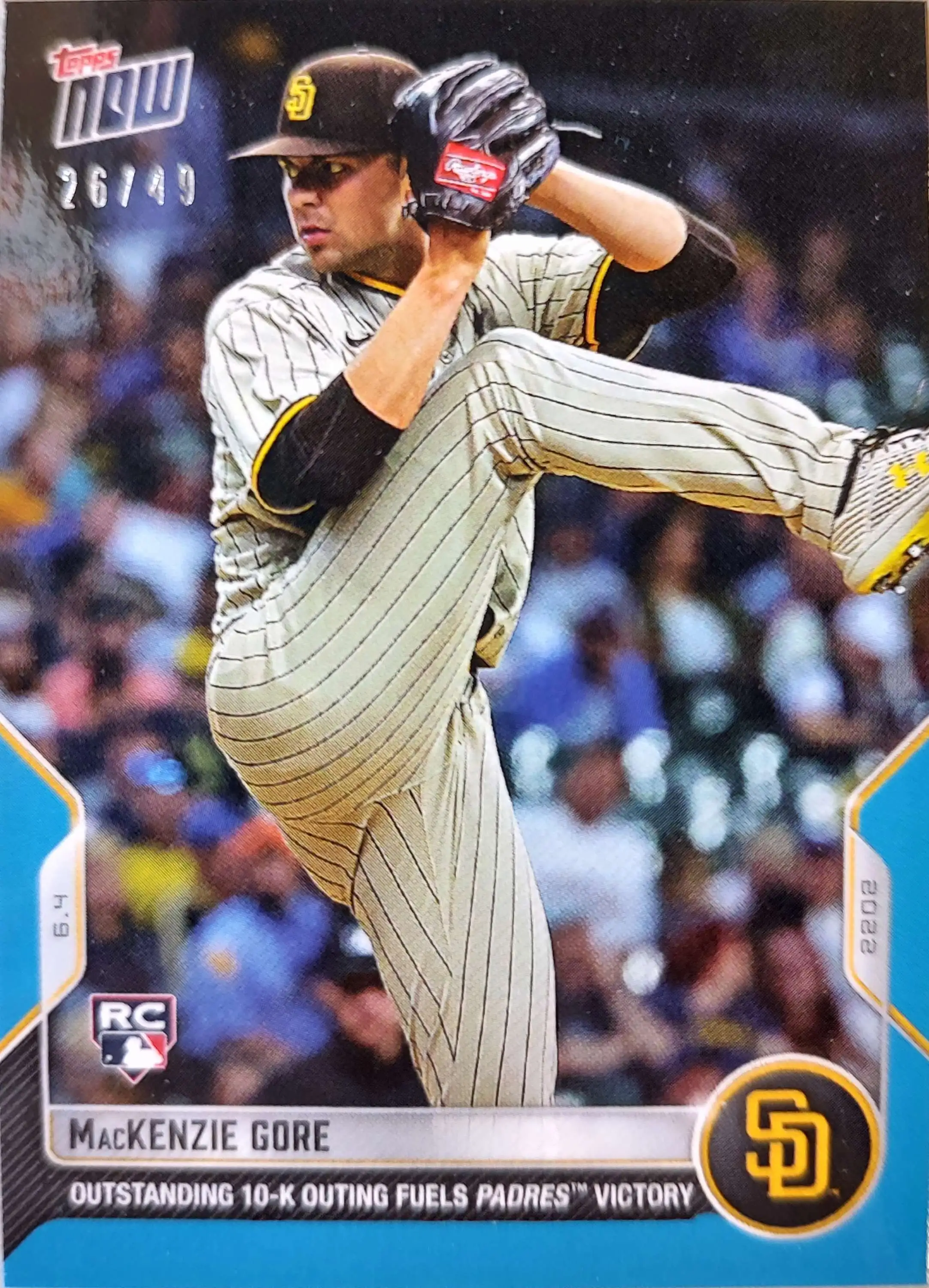 MLB 2022 NOW Baseball MacKenzie Gore Exclusive #298 [Blue Parallel (26/49) Rookie Card]