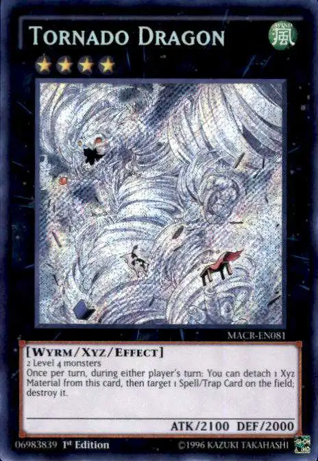 YuGiOh Trading Card Game Maximum Crisis Secret Rare Tornado Dragon MACR-EN081