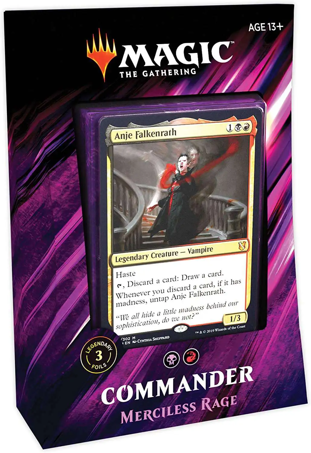 MtG Commander 2019 Merciless Rage Deck [Red White Black, 100 Cards, Damaged Package]