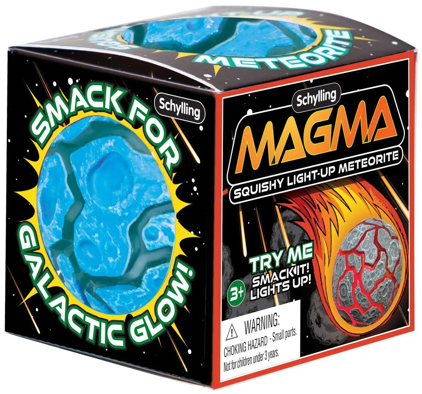 Magma Squishy Light-Up Meteorite BLUE 2.5-Inch Small Stress Ball