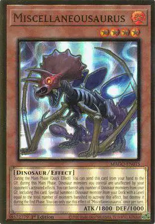 YuGiOh Maximum Gold Premium Gold Rare Miscellaneousaurus MAGO-EN015