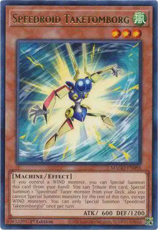 YuGiOh Maximum Gold Rare Speedroid Taketomborg MAGO-EN098