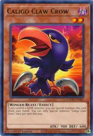 YuGiOh Maximum Gold Rare Caligo Claw Crow MAGO-EN102