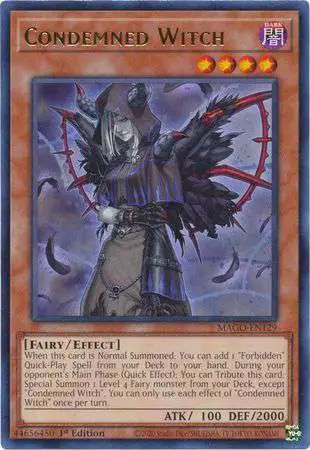 YuGiOh Maximum Gold Rare Condemned Witch MAGO-EN129