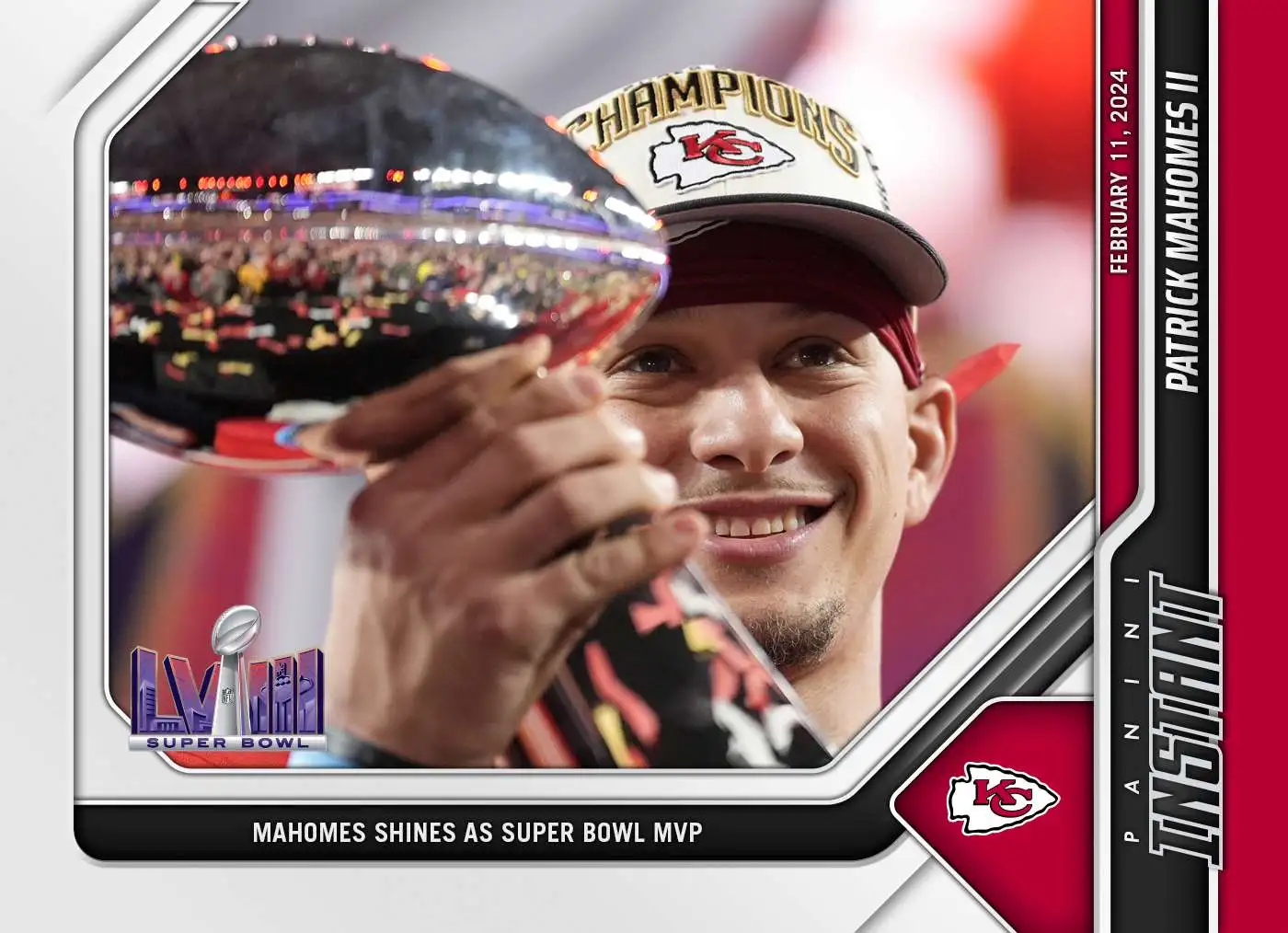 NFL Kansas City Chiefs 2024 Instant Football Patrick Mahomes #213 [Super Bowl LVIII MVP]