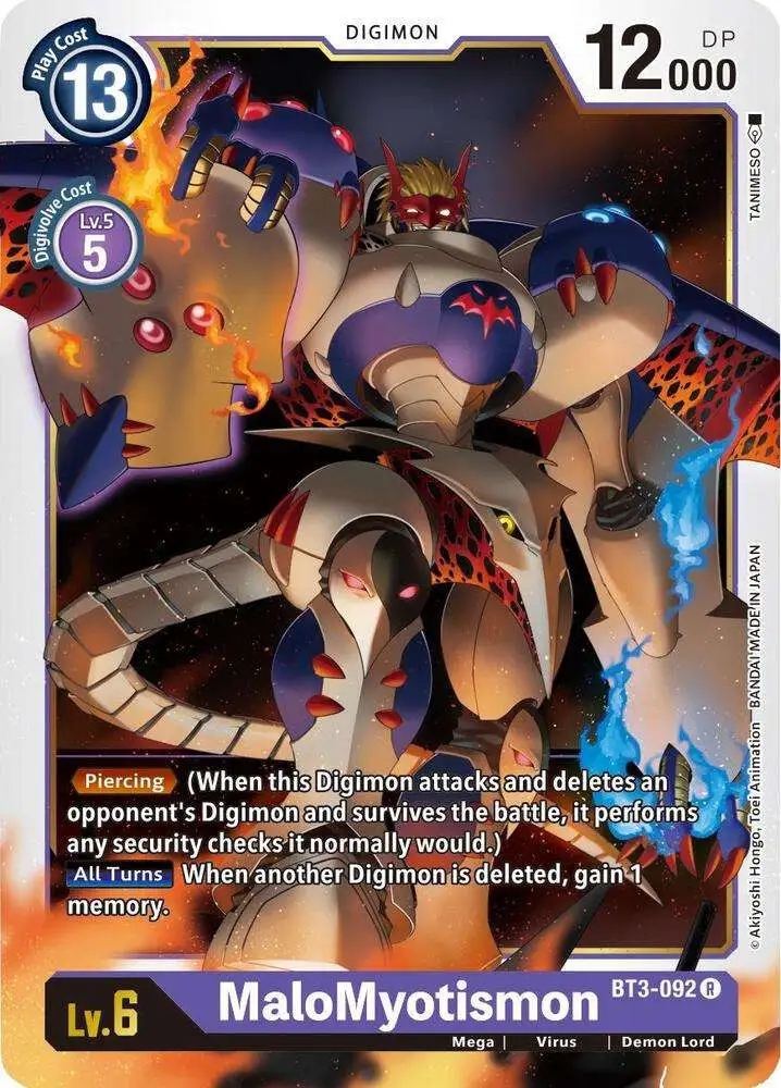 Digimon Trading Card Game Release Special Booster Rare MaloMyotismon BT3-092