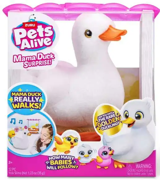 Pets Alive Mama (Mommy) & Baby Surprise Duck Interactive Toy [with 2, 3 OR 4 Baby Ducklings, Damaged Package]