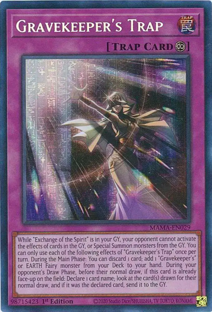 YuGiOh Magnificent Mavens Single Card Secret Pharaohs Rare Gravekeepers Trap MAMA-EN029 Secret Pharaohs Rare - ToyWiz YuGiOh Magnificent Mavens Single Card Secret Pharaohs Rare Gravekeepers Trap MAMA-EN029 Secret Pharaohs Rare - ToyWiz