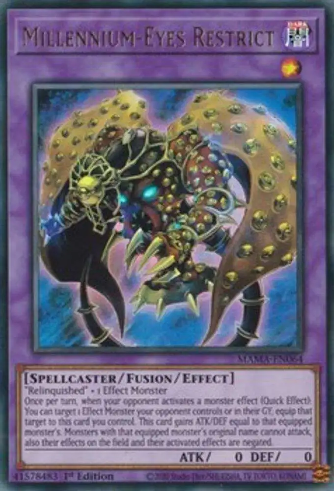 YuGiOh Magnificent Mavens Ultra Rare Millennium-Eyes Restrict MAMA-EN064