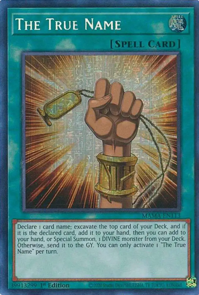YuGiOh Magnificent Mavens Secret Pharaoh's Rare The True Name MAMA-EN113 [Secret Pharaoh's Rare]