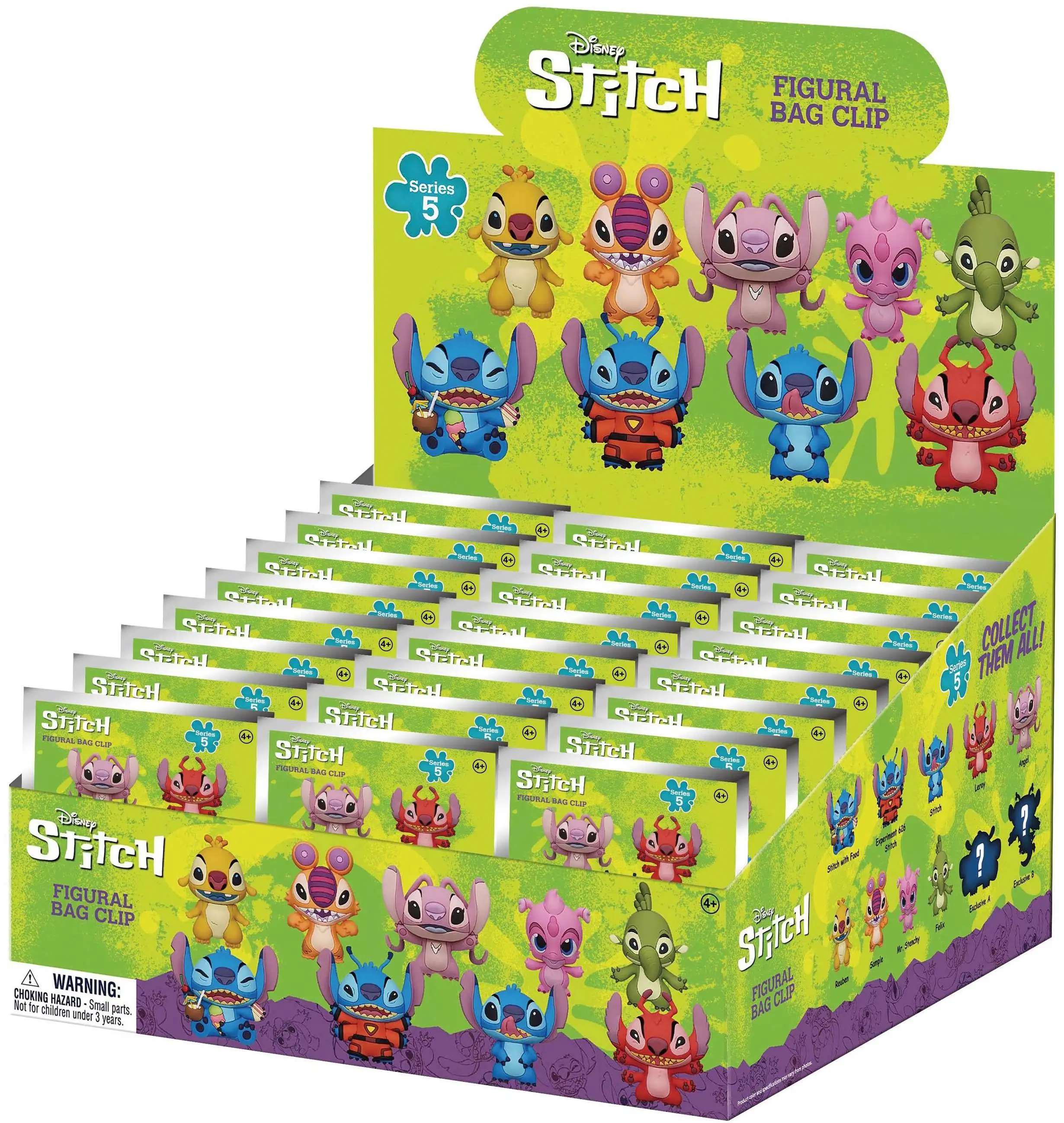 Disney 3D Figural Keyring Lilo & Stitch Series 5 Mystery Box [24 Packs]