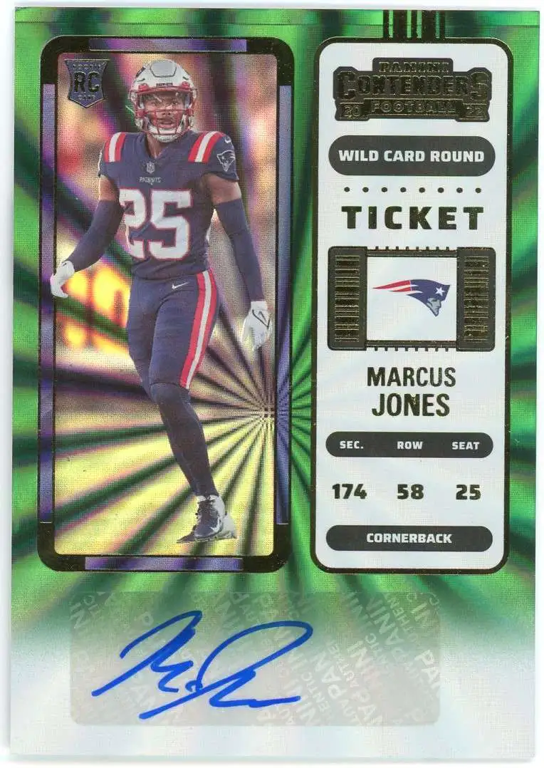 2022 Select Marcus Jones /299 SP 234 Neon Green Club Level DieCut Prizm  Patriots