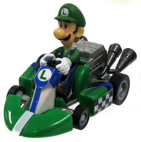 Super Mario Mario Kart Gacha Luigi 1.5 Pull Back Racer Tomy - ToyWiz