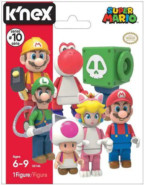 Cannon Box Luigi & Purple Toad Figure Lot Super Mario K’nex Figures Series 10 