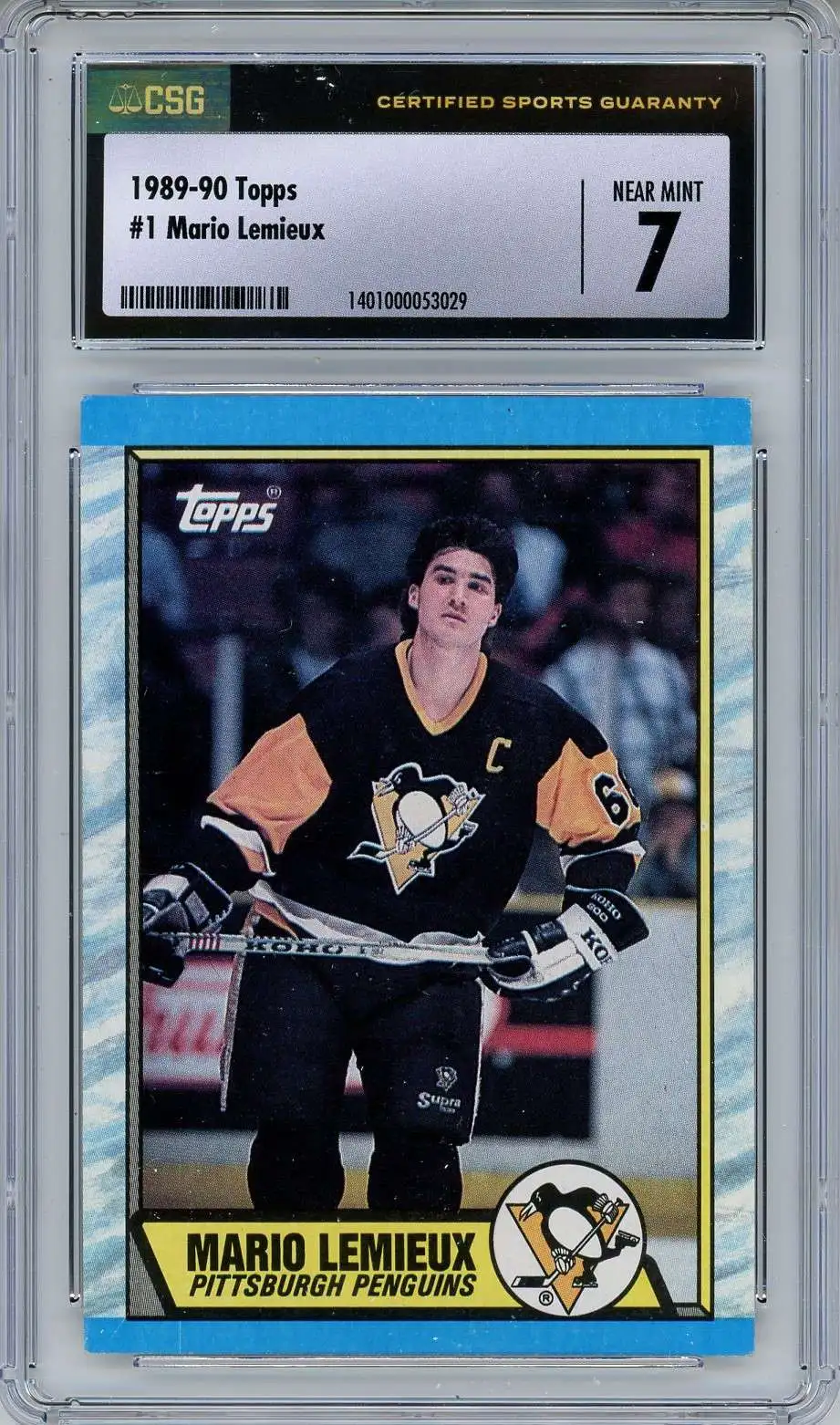 NHL 1989-90 Topps Mario Lemieux #1 [CSG 7]