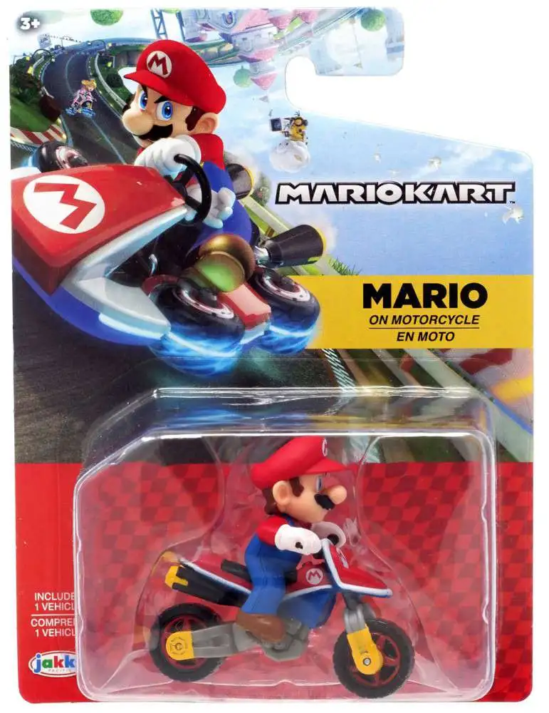 World of Nintendo Mario Kart 8 Tape Racer Mario Figure [on Motorcycle, Version 2]