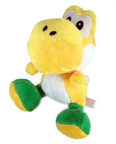 White Yoshi Super Mario Bros Plush Toy Species Yellow Shoe Stuffed Animal 6" 