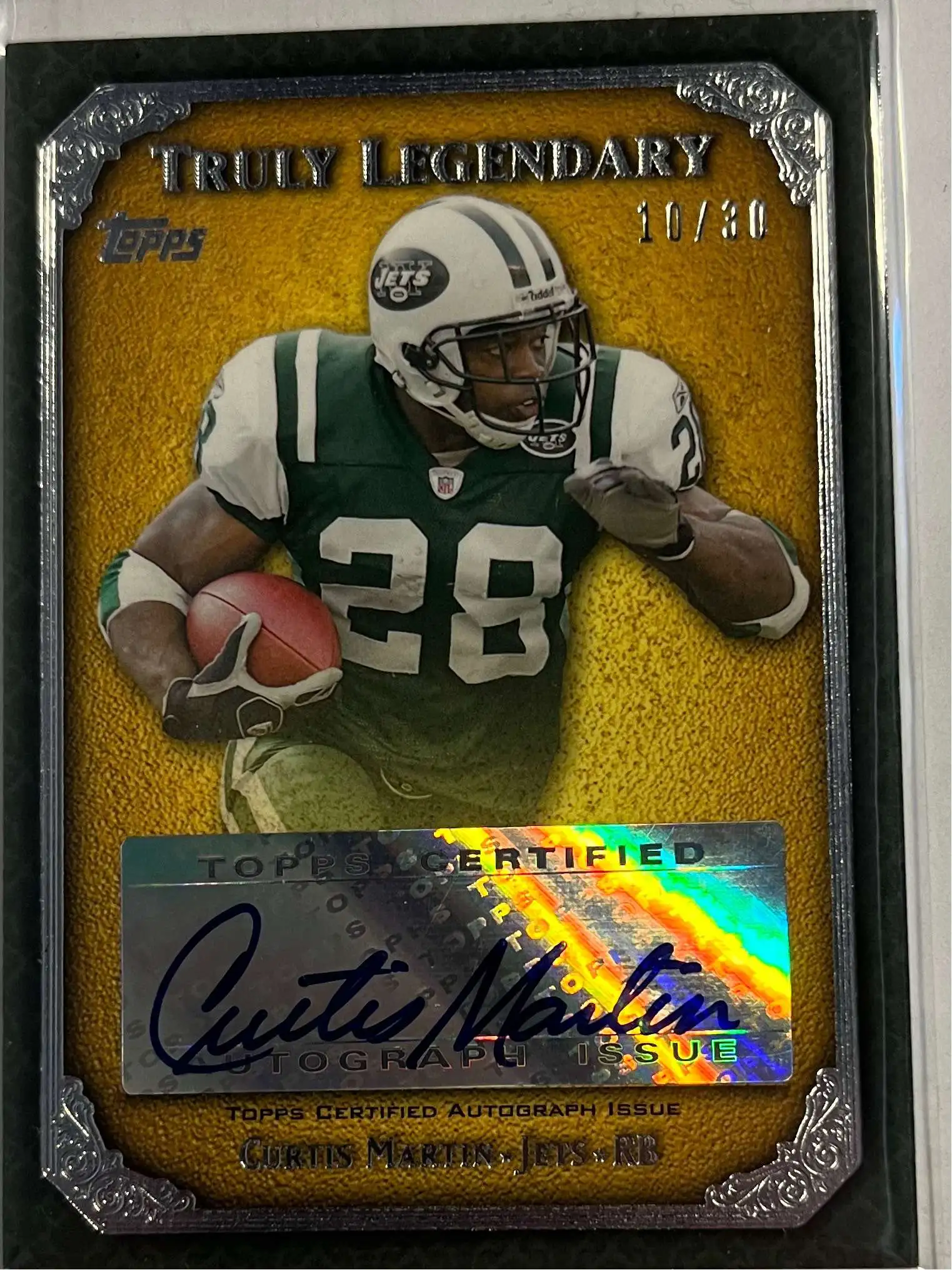 NFL 2013 Topps Curtis Martin 10/30 Autographed Sports Card TLA-CM [Truly Legendary]